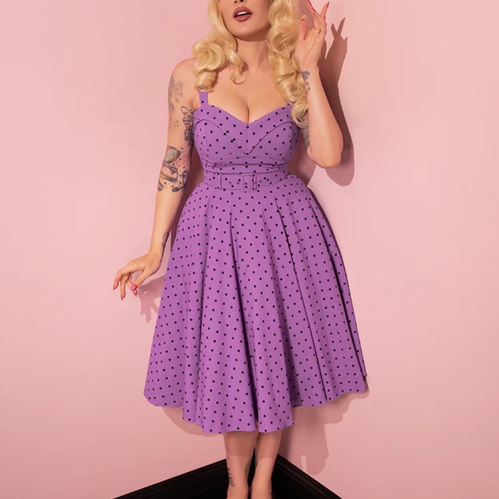 Maneater Swing Dress in Sunset Purple